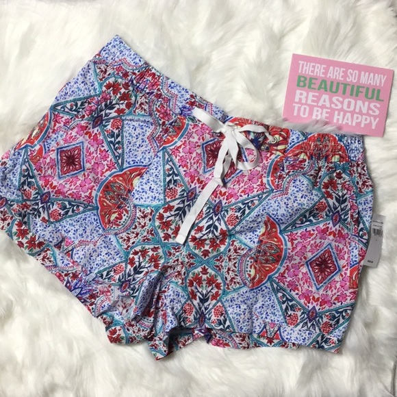 GAP Pants - Gap patchwork linen shorts w/pockets sz L NWT
